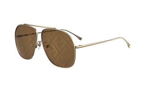 fendi ff0407|NEW Fendi 64MM Gold/Brown Aviators FF0407 .